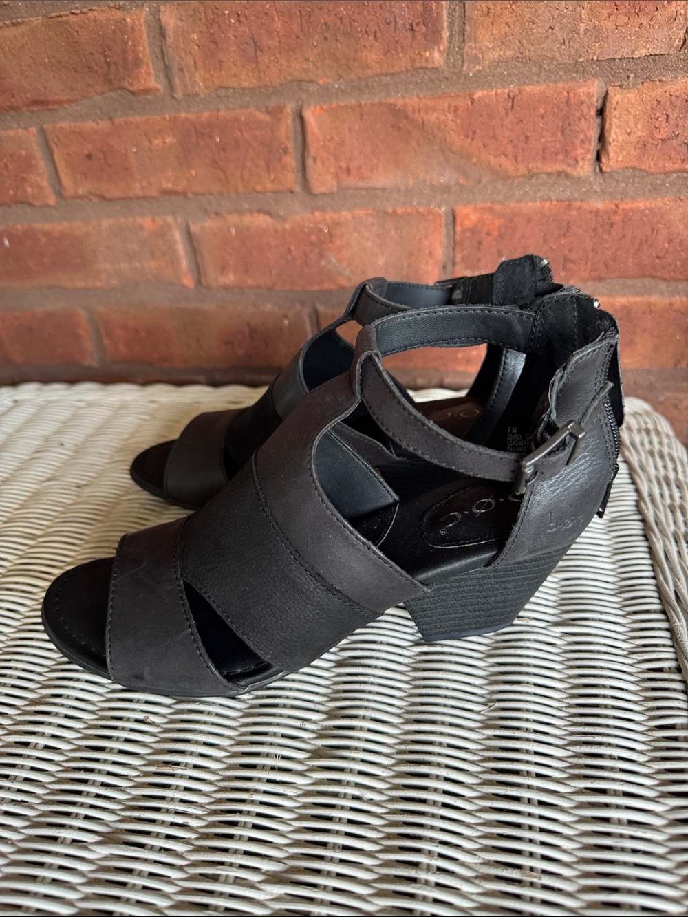 b.o.c. Black Strappy Block Heel Sandals